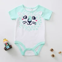 

Factory direct Hot sale short sleeve baby clothes 60% cotton 40% polyester lovely 3D ears print for baby boy romper bodysuit