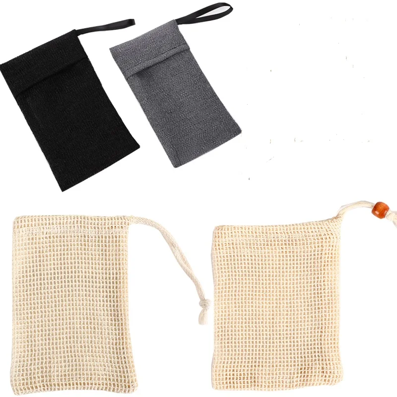 

Eco-Friendly Natural Cleaning Organic Cotton Mesh Drawstring Saver Sisal Soap Bag Pouch With Drawstring
