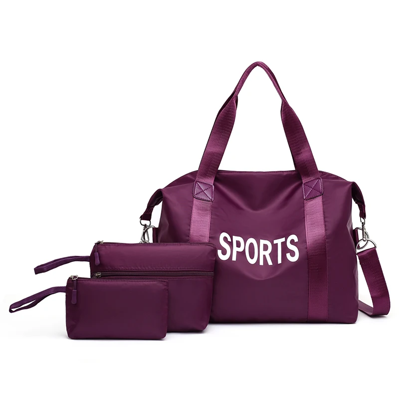 

OEM waterproof Leather Travel luggage Bag Sports Tote Gym Bag Weekender Overnight Bag for Men Women, Blue/dark blue /purple/black/pink