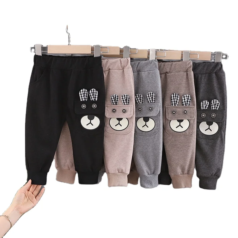 

2022 New inexpensive winter baby pants for boys and girls fleece Sports pants for kids cotton pants