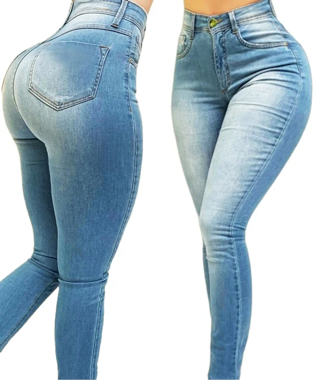 

JY040 new arrivals high waist denim jeans womens stretchy shaping jeans trousers wholesale butt lifter jeans, Picture shown