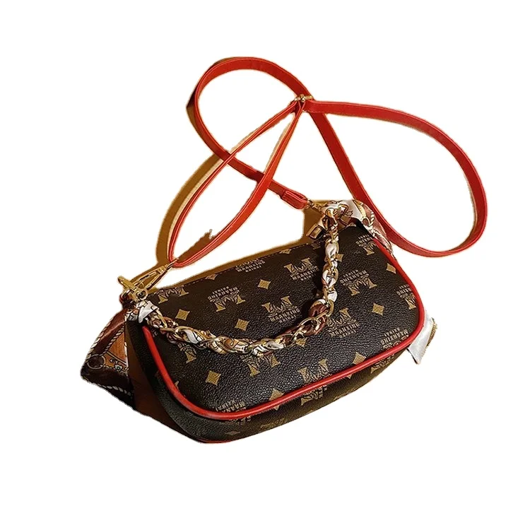 

Hot Selling Trending 2021 Wholesale Fashionable Design Floral Print PU Single Shoulder Bag for Ladies, Brown