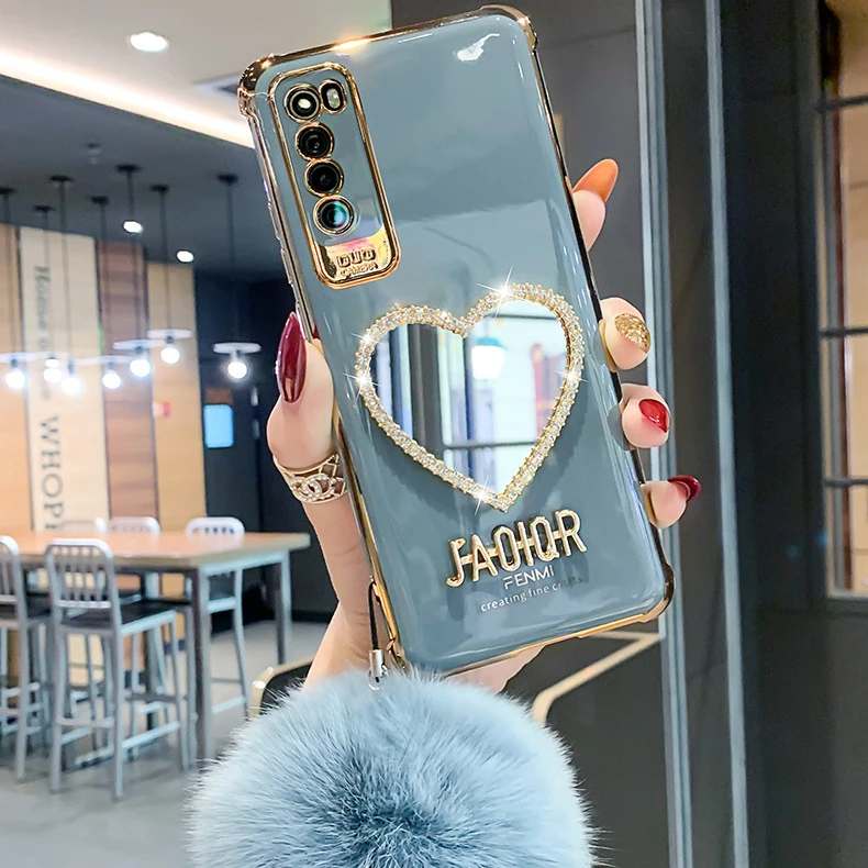 

Luxury electroplating diamond rhinestone mirror phone case mobile phone bags & cases for iPhone Huawei Samsung