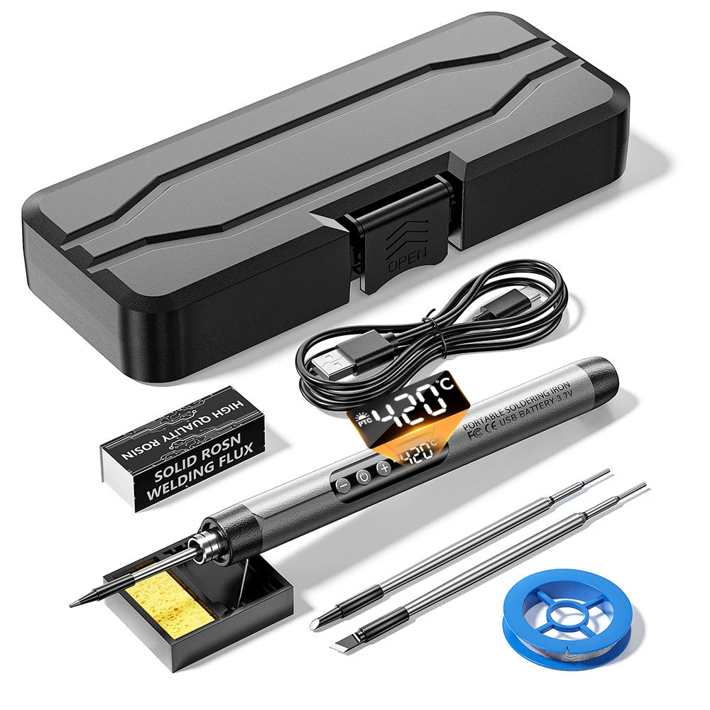 Chuera Portable Type-C  Wireless Soldering Iron Set 5V 8W 1000mAh Rechargeable Digital Display Electric Soldering Iron Kit