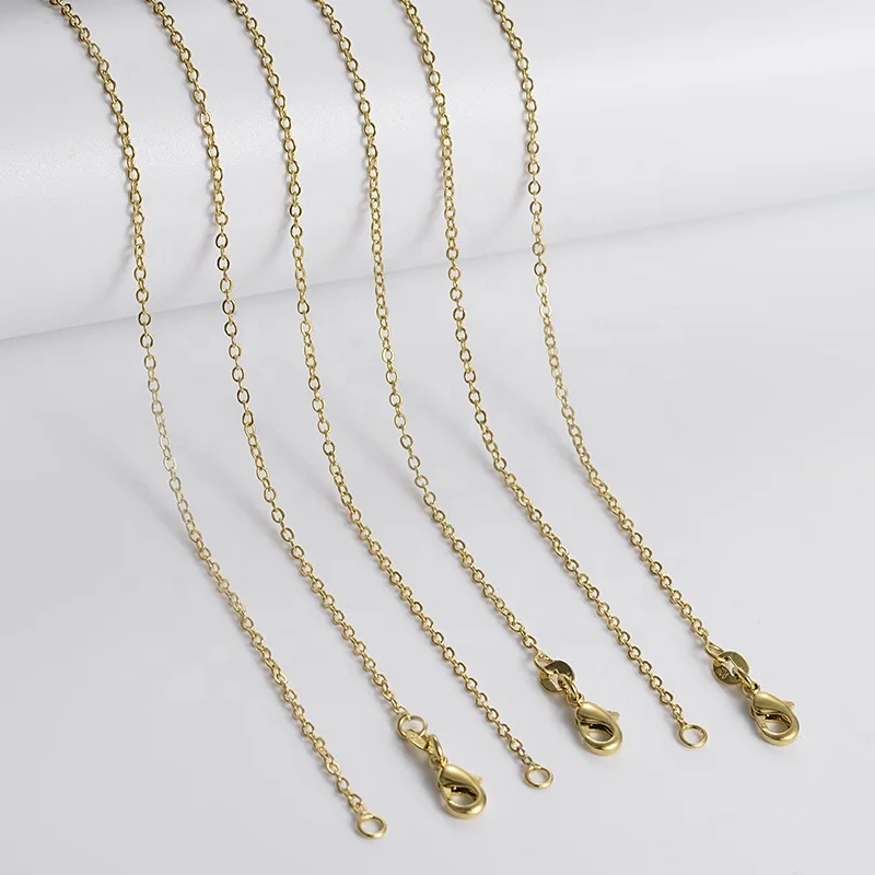 

18k Gold or Rhodium Plated Brass Necklace Chain for Women and Girls