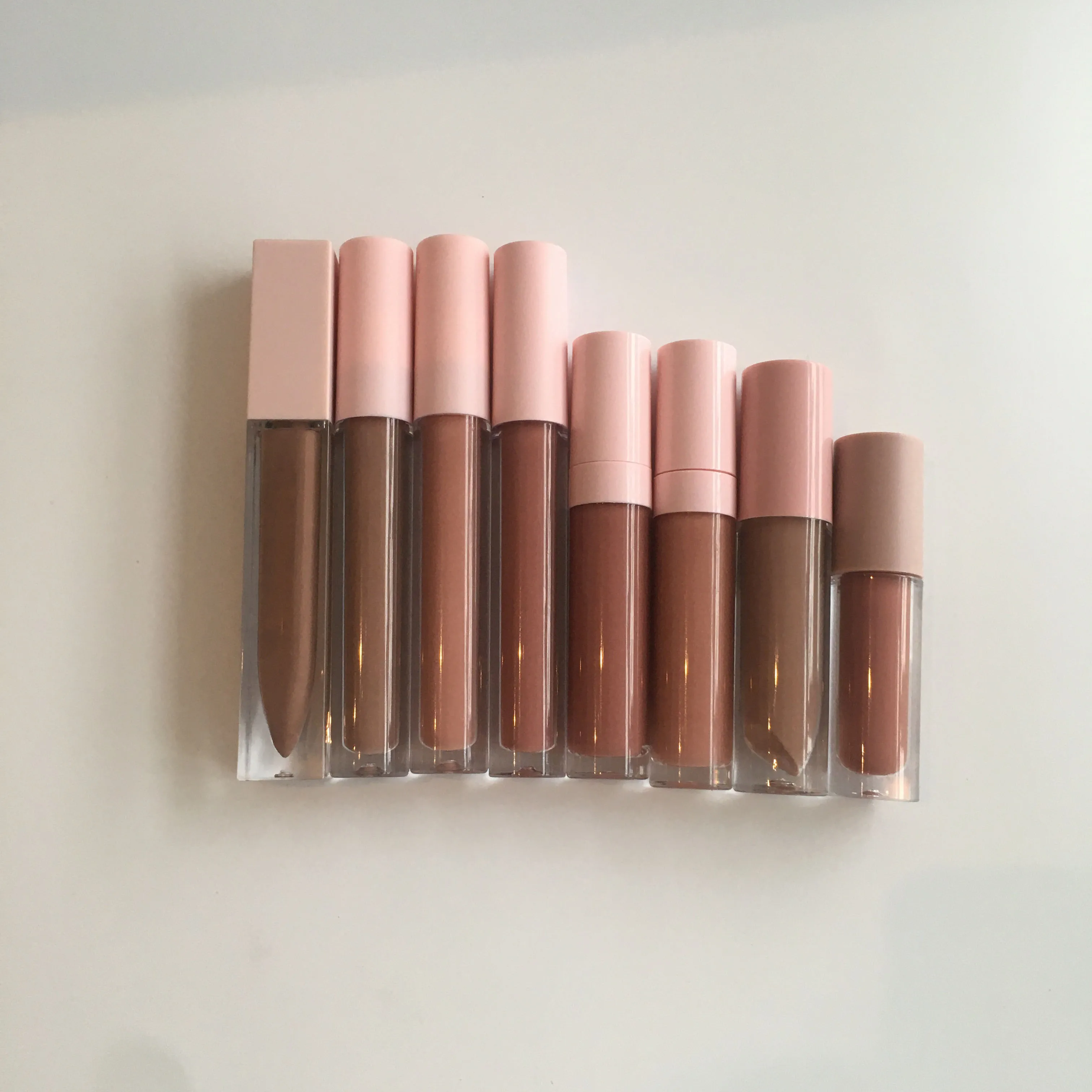 

Custom pink wand tubes lipgloss in stock the nude colors lip gloss private labels