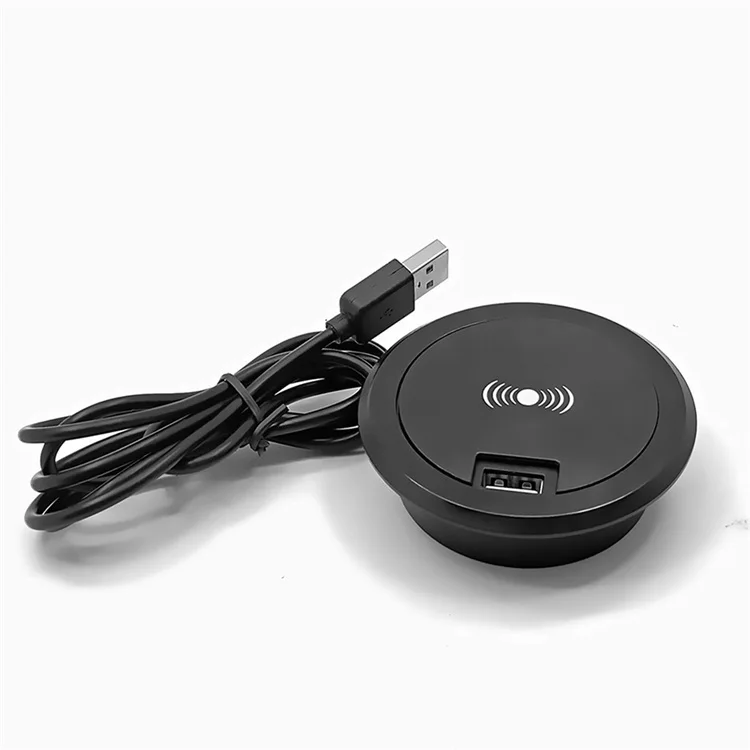 

Office Round Shape Waterproof Desktop 5W 10W Furniture Wireless Charger for Restaurant