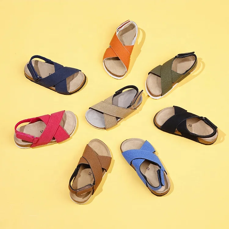 

Hot High Quality Magic Sticker Kids Summer Sandal Shoes Cork Soles Comfortable Sandals