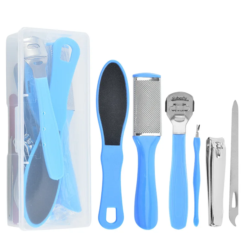 

Professional Manicure & pedicure tool 6-piece exfoliating dead skin Nail clippers set, Blue