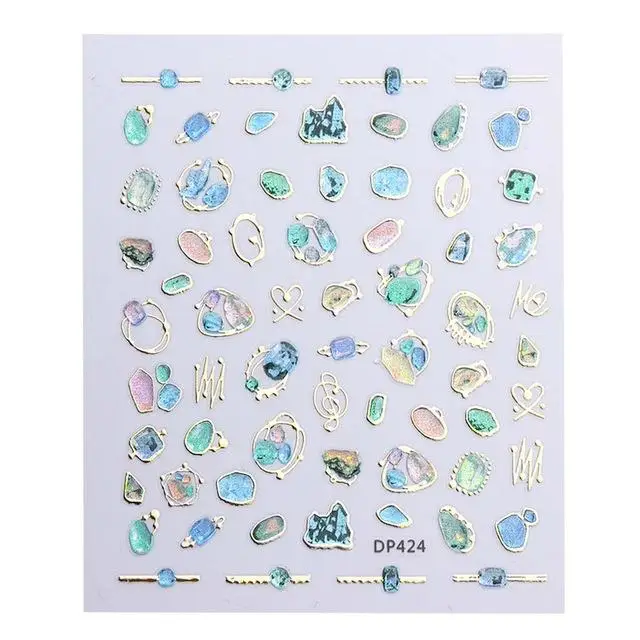 

Hot Sale Colour Diamond 3D Jewelry Nail Art Sticker Adhesive Nail Art Stickers