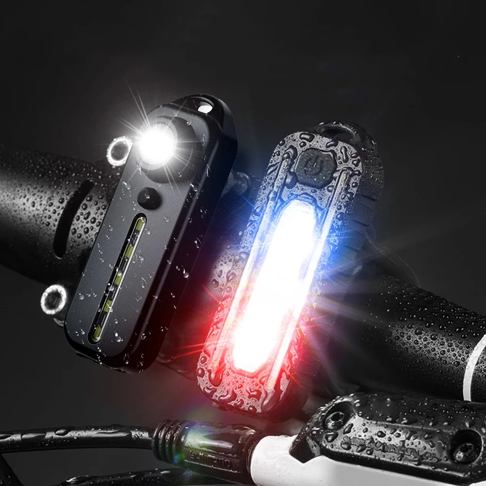 

Multifunction Red & Blue Warning Light USB Charging Bicycle Tail Light LED Waterproof Police Shoulder Clip Light Helmet Lamp