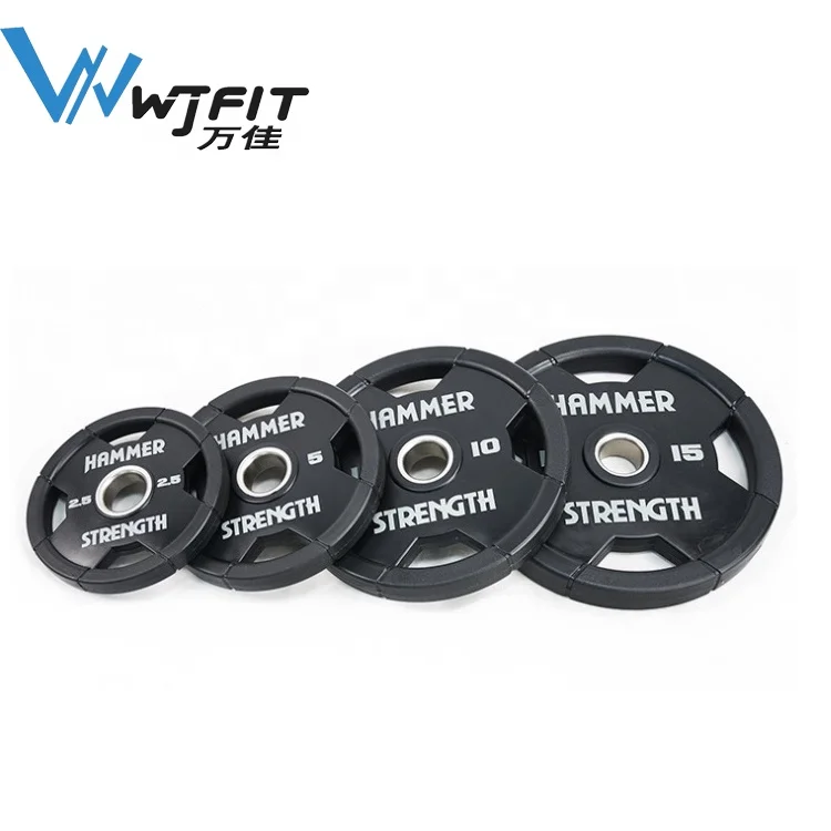 

WANJIA FITNESS Hammer strength PU weight plate gym plates set