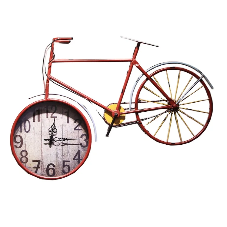 

American old retro creative bicycle mute wall clock