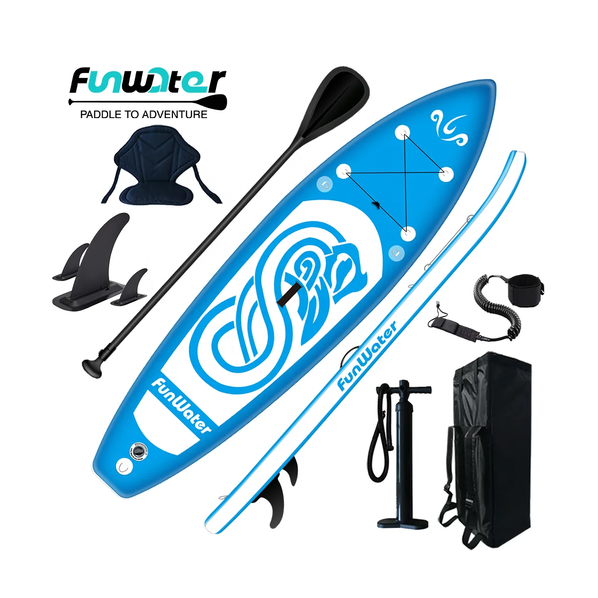 

FUNWATER sup Drop shipping sup inflatable paddle board plastic sup paddle board folding paddle board for unisex