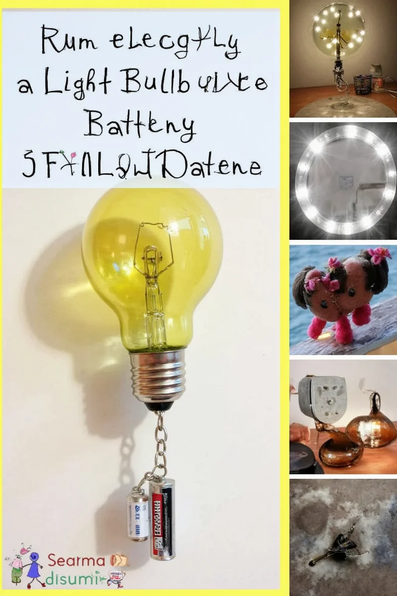 Step-by-step diagram showing how to connect a battery to a light bulb