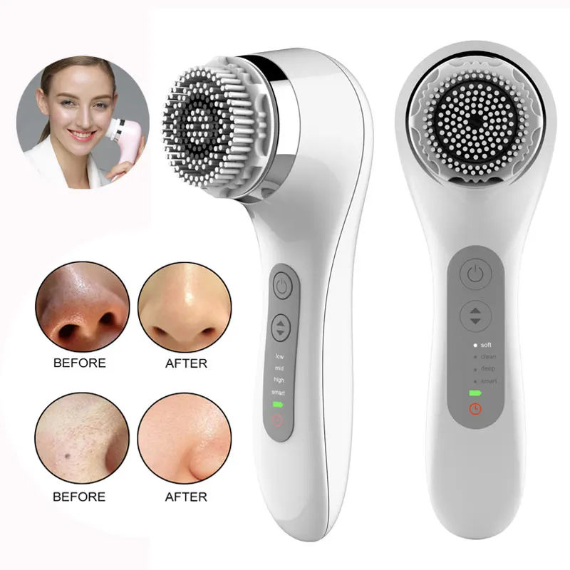 

Private Label Beauty Products Ultrasonic Deep Cleaning Rotating Rechargeable Waterproof Sonic Electric Face cleansing Brush