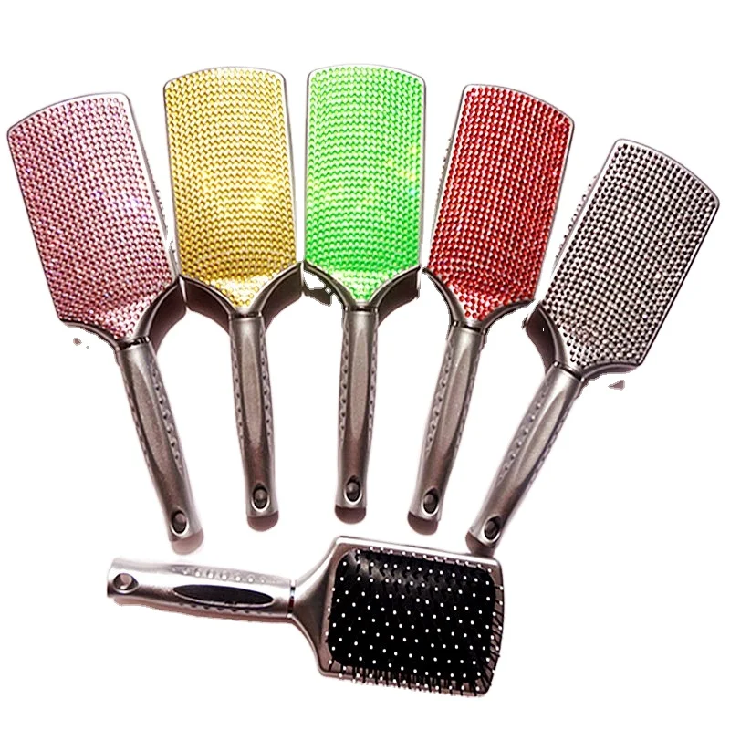 

HEYAMO Marmor Cepillo De Peinar Bling Hair Brush Galvanise Electric Peines Para Cabello Bling Wig Brush With Logo Private Label, Any color