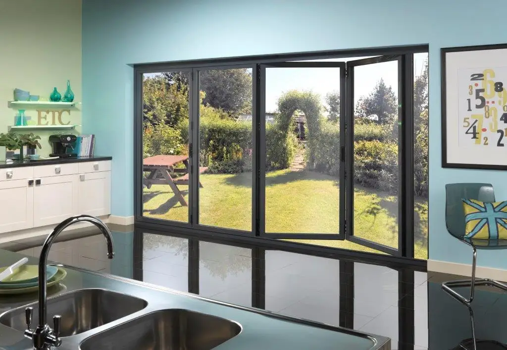 outdoor soundproof veranda bifold doors bi folding glass patio screen door