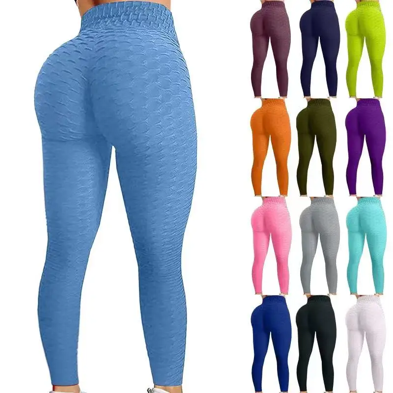 

2021 Hot Sale Multicolor Yoga Pants Tiktok Legging Honeycomb Leggings For Women, White black purple gray blue pink green ligtht blue orange