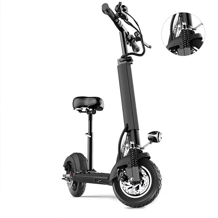 

Long Range 3 Speed Modes Dual Disc Brake 500W Motor Folding Adult Electric Offroad E Scooters with Seat