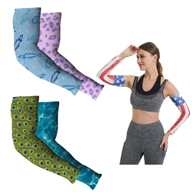 

Summer Hiking Sports Breathable Compression Arm Sleeves Wholesale Cooling Sleeves Arm for Women and Men, Customized color
