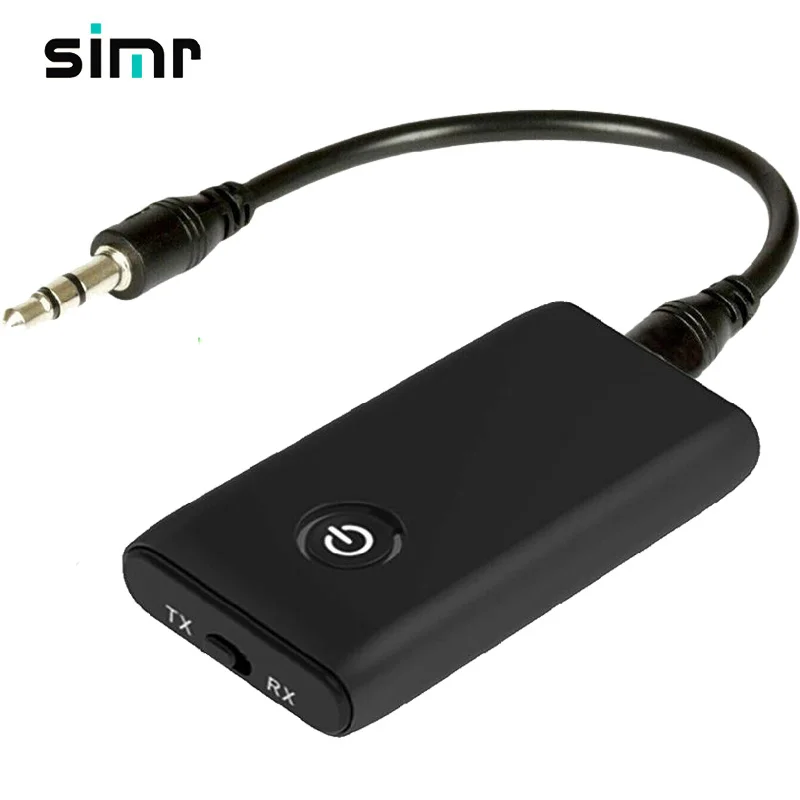 

simr BT5.0 2 in 1 AUX Bluetooth Adapter Car Audio 3.5mm AUX wireless bluetooth 5.0 transmitter and receiver, Black