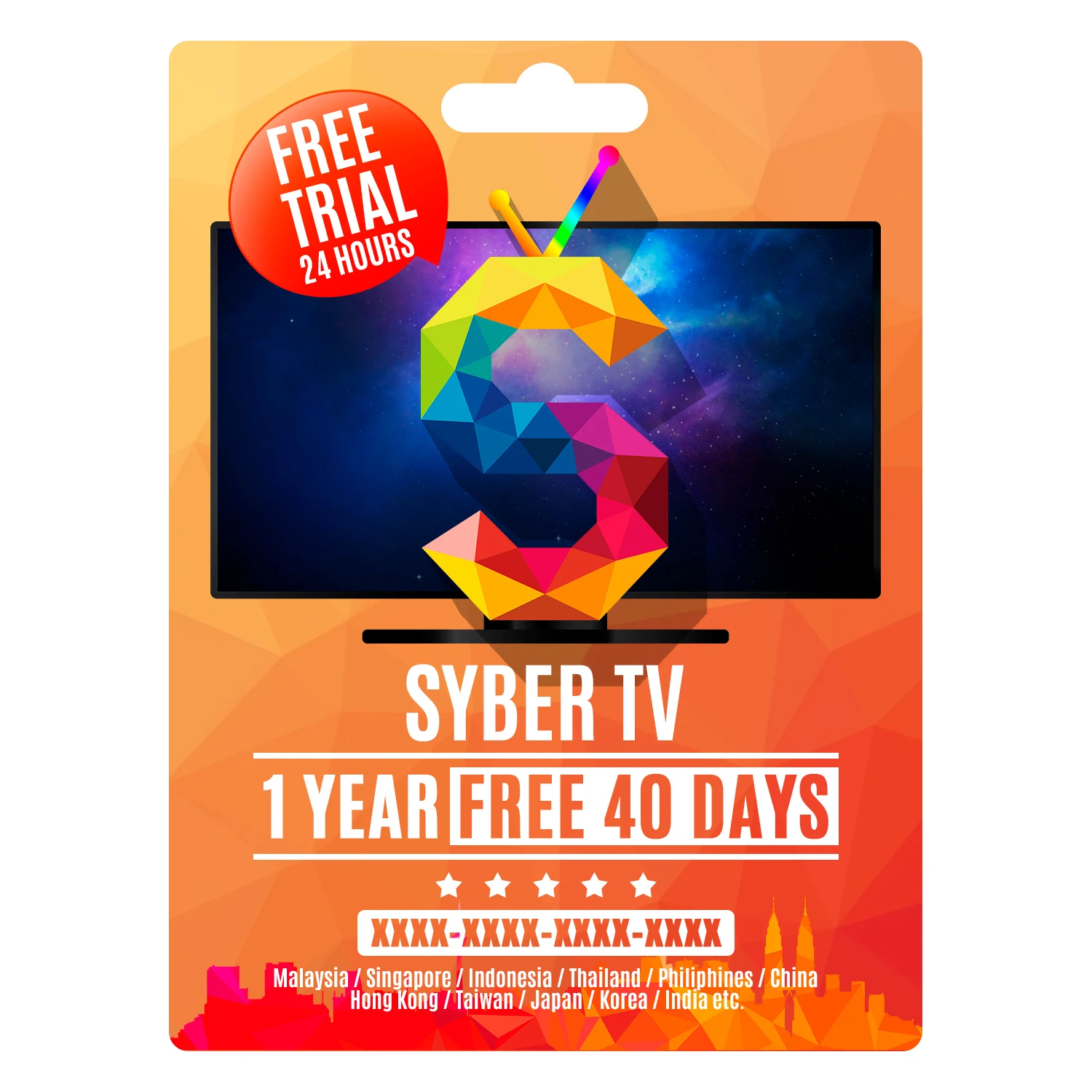 

1 year sybertv iptv set top box subscription Android/IOS smart tv box Singapore Malaysia sybertv