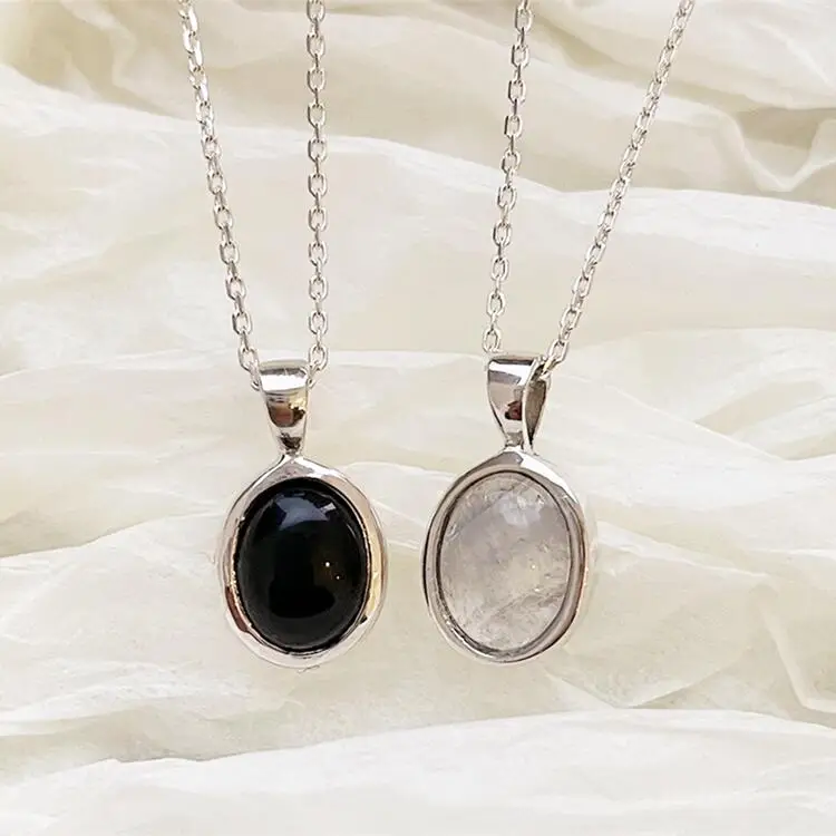 

Geometric round 925 sterling silver jewelry gold plated opal pendant necklace for women