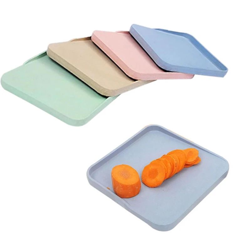 

Best Selling Products Kitchen Accessories Set Colors Biodegradable Leakproof Non-slip Natural Wheat Straw Chopping Cutting Board