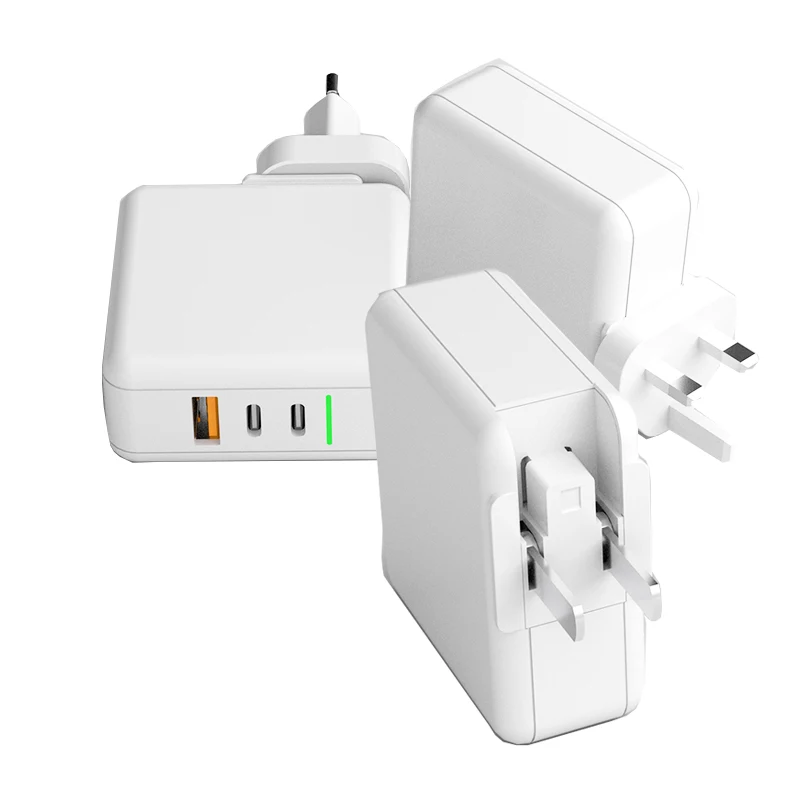 

New Arrival Portable GAN Charger 65W PD 3.0 Multi Type-C PD GAN Technology Fast USB Wall Charger for Mobile Phone, White,black