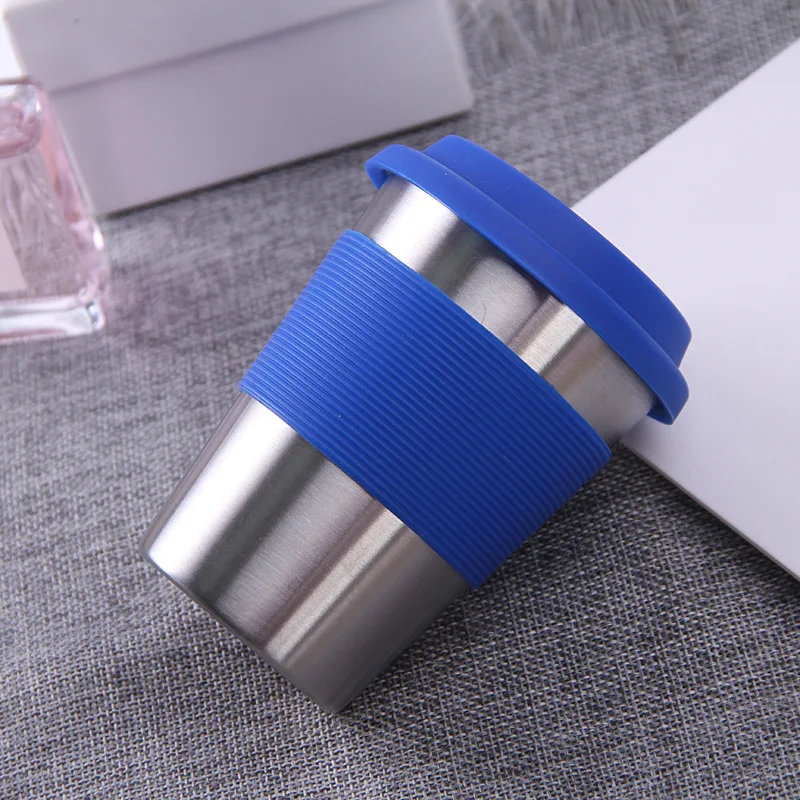 

Mikenda Metal Material Plating Coffee Mug With silicone sleeve Portable Food Grade Office cup, Mix