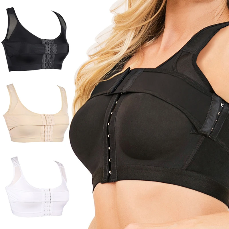 

Wholesale Breathable Front Closure Posture Corrector Body Shaper Support Band Post Surgery Bra, Black,beige,white