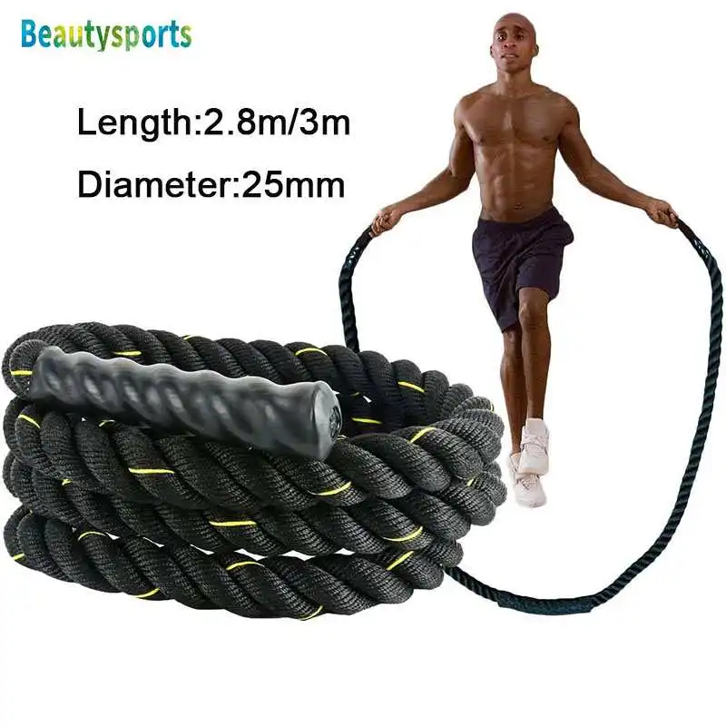 

3m* 25mm Heavy Jump Rope Weighted Battle Skipping Ropes Power Improve Strenght Training Fitness Home Gym Equipment