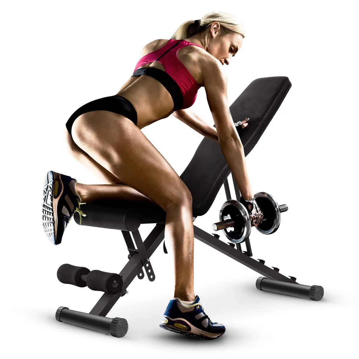 

Factory Sale Foldable Sit Up Bench Adjustable Indoor Press Stool Fitness Equipment Dumbbell Chair