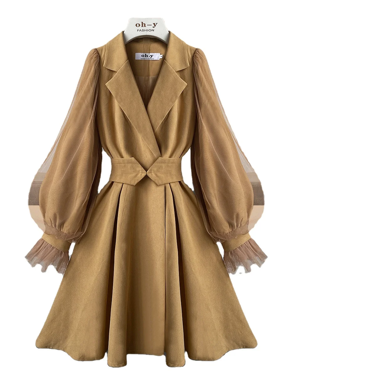 

2021 Fashion Women's Patchwork tracksuit womens windbreaker jacket trench coats khaki trench coat long women coat new wholesale