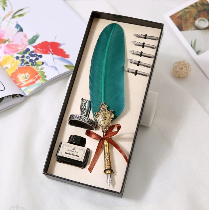 Gift Dip Pen Feather Pen Gifts for Office Birthday Gifts School Business 