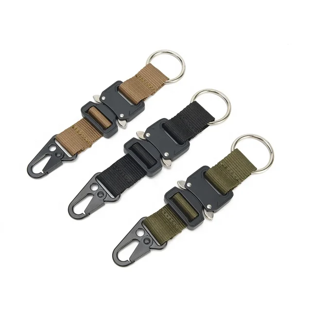 

Yakeda Multi-Functional Key Ring Duty Holder carabiners EDC Tactical Buckle Molle Climbing Carabiner Hook, Black, tan, army green.