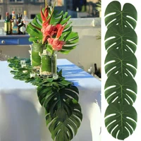 

OurWarm Rustic Wedding Hawaii Table Decoration Tropical Party Artificial Palm Leaves Placemat For Guest Party