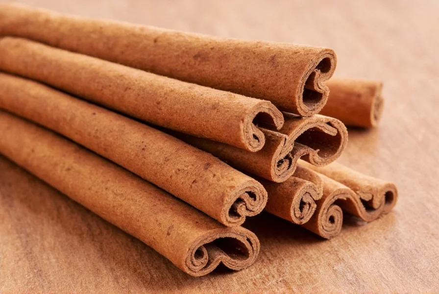 Close-up of cinnamon sticks and ground cinnamon showing texture and color variations between Ceylon and Cassia varieties