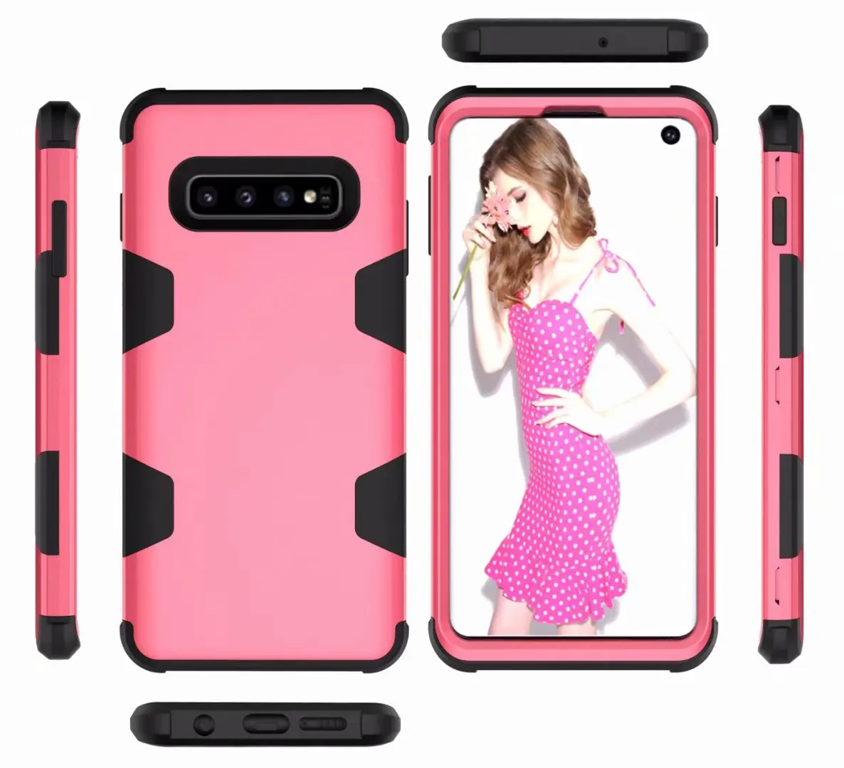 

360 Full Protective Heavy Duty Dust-Proof PC+TPU Cover for Samsung Galaxy S10/S10 Plus/S10e, As pictures