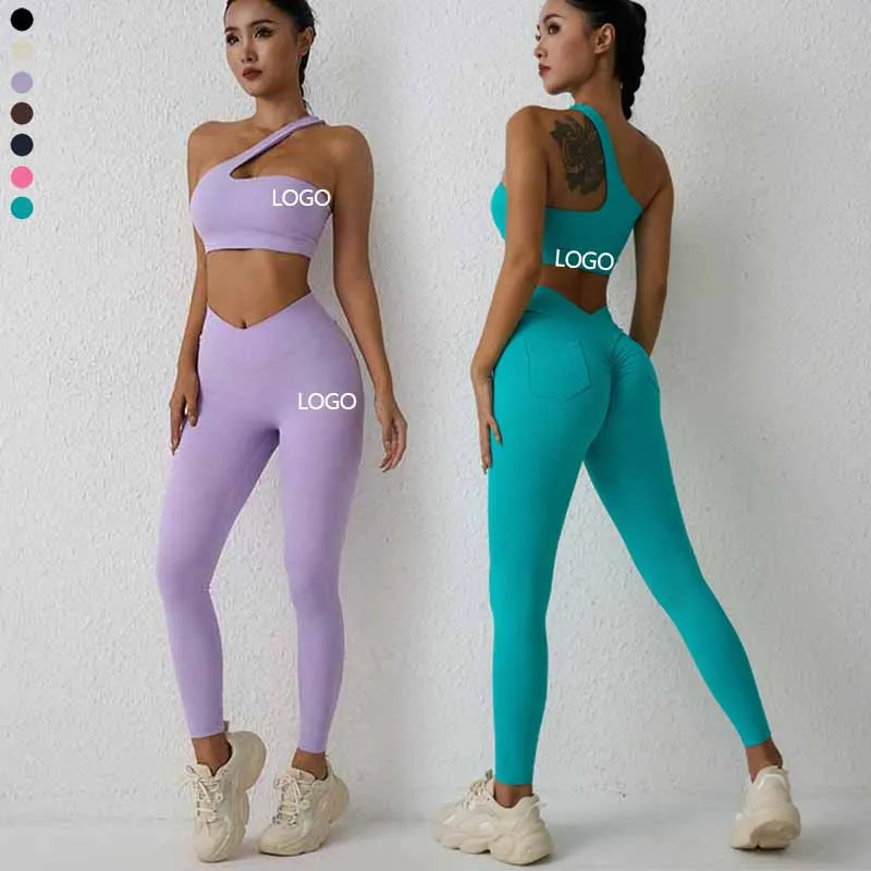 

XW- SET-CK825+WX18 Custom logo hot selling yoga suit for women spandex and nylon women yoga gym fitness sets