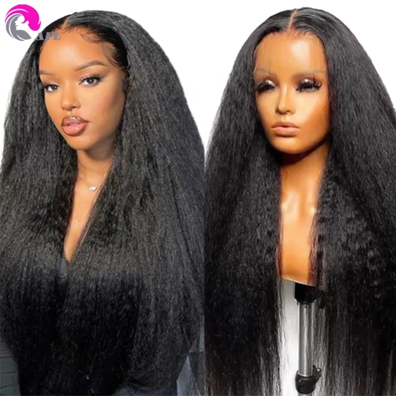 

AFL cuticle aligned raw virgin hair wig 13*4 lace front 100% peruvian ong yaki human hair wig for black women