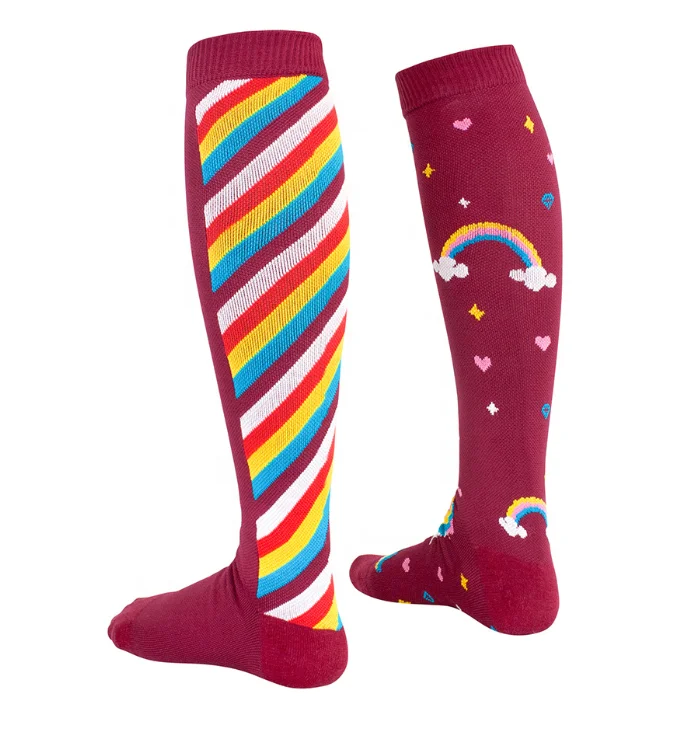 

Fashion AB Compression Nurse Medical Colorful Rainbow Sock for Men & Women 20-30mmHg Hiqh quality 9501310102-04, Custom color