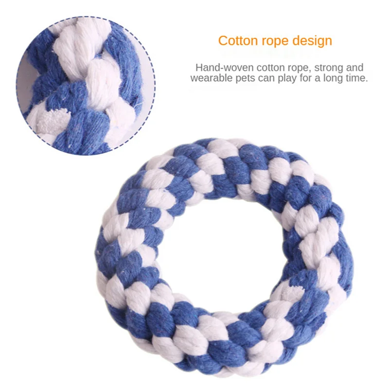 

Multicolor Cotton Rope Dog Pet Toy Weaving Pet Cleaning Teeth Interactive Chew Toys