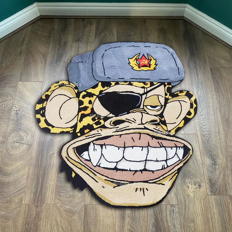 Hot Selling Rugs Custom Handmade Carpet Rugs Living Room Large Logo Designer Carpets the One-eyed Monkey Shape Hand Tufted Rugs