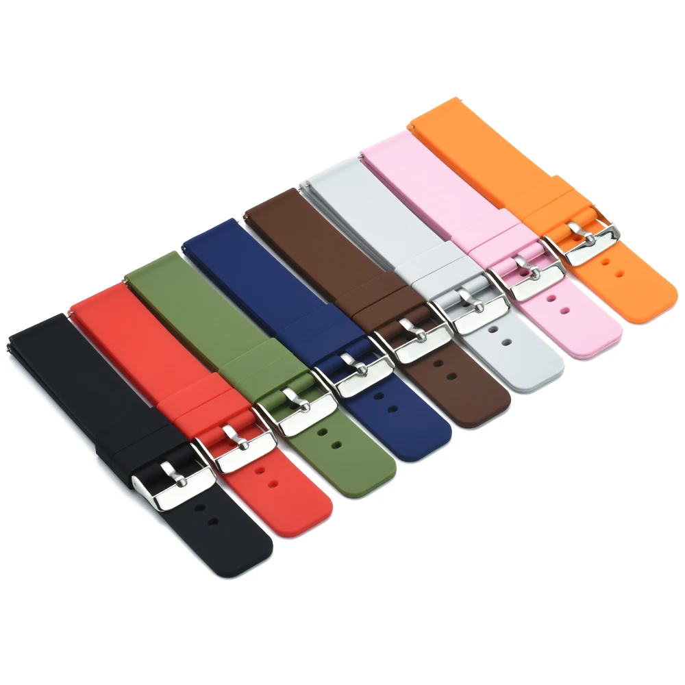 

JUELONG Replacement Multi-colored Smart Watch Band Quick Release Silicone Rubber Watch Strap, As our color chart