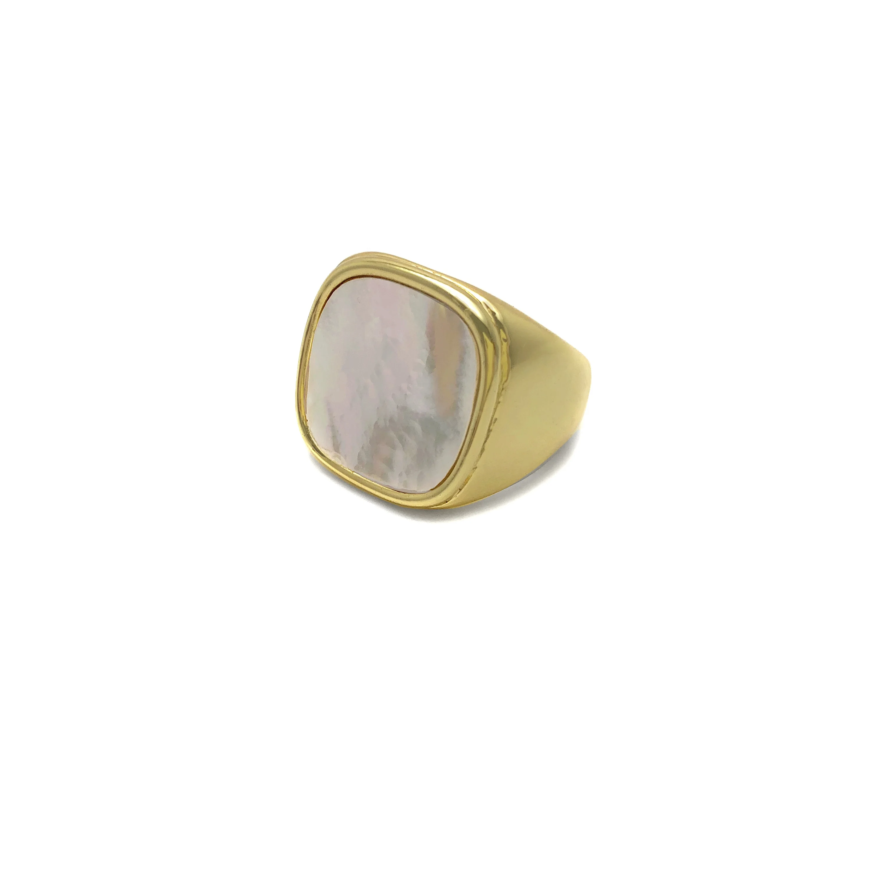 

Eico new fashion 18K Gold Jewelry Shell Square Ring for Womens