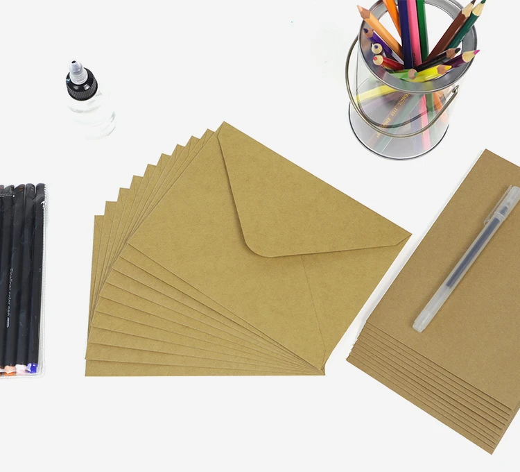 Wholesale Custom Classic Style A3 A4 A7 Gold Brown Shipping Kraft Paper