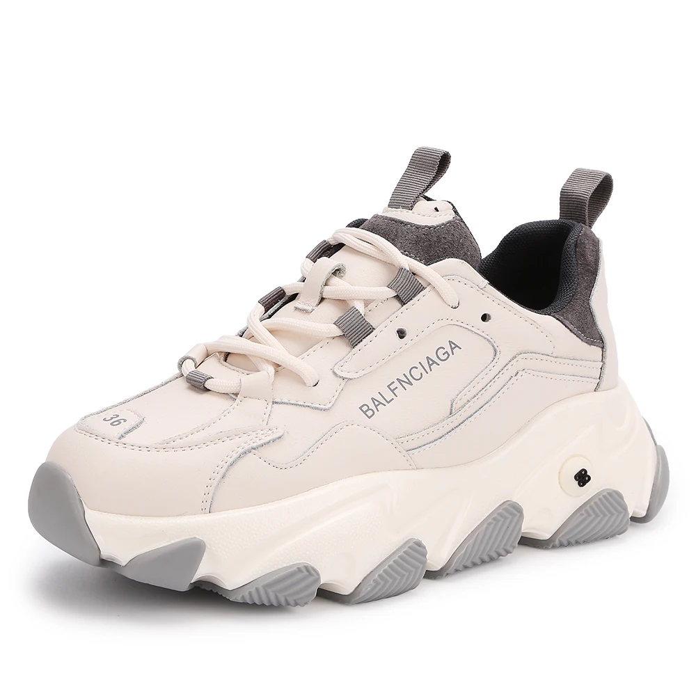 

2021 Custom wholesale casual ladies shoes comfortable sport lady white chunky women's fashion sneakers