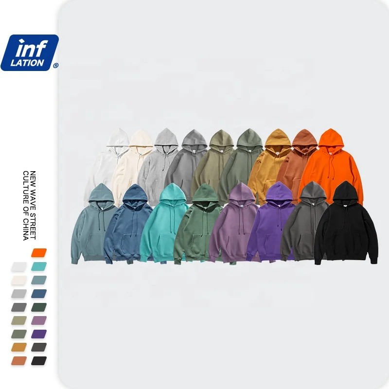 

Mens Thick Fleece Hoodies Wholesale Lined Men's Oversized High Quality Blank Hoodies, 17 colors